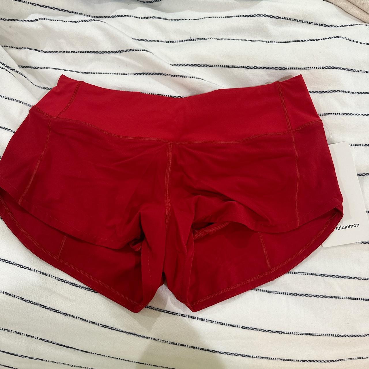 Lululemon Speed Up 2.5’’ Lowrise Dark Red Shorts sz... Depop