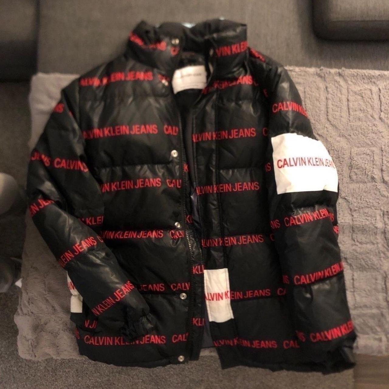 Calvin klein multi logo puffer jacket hotsell