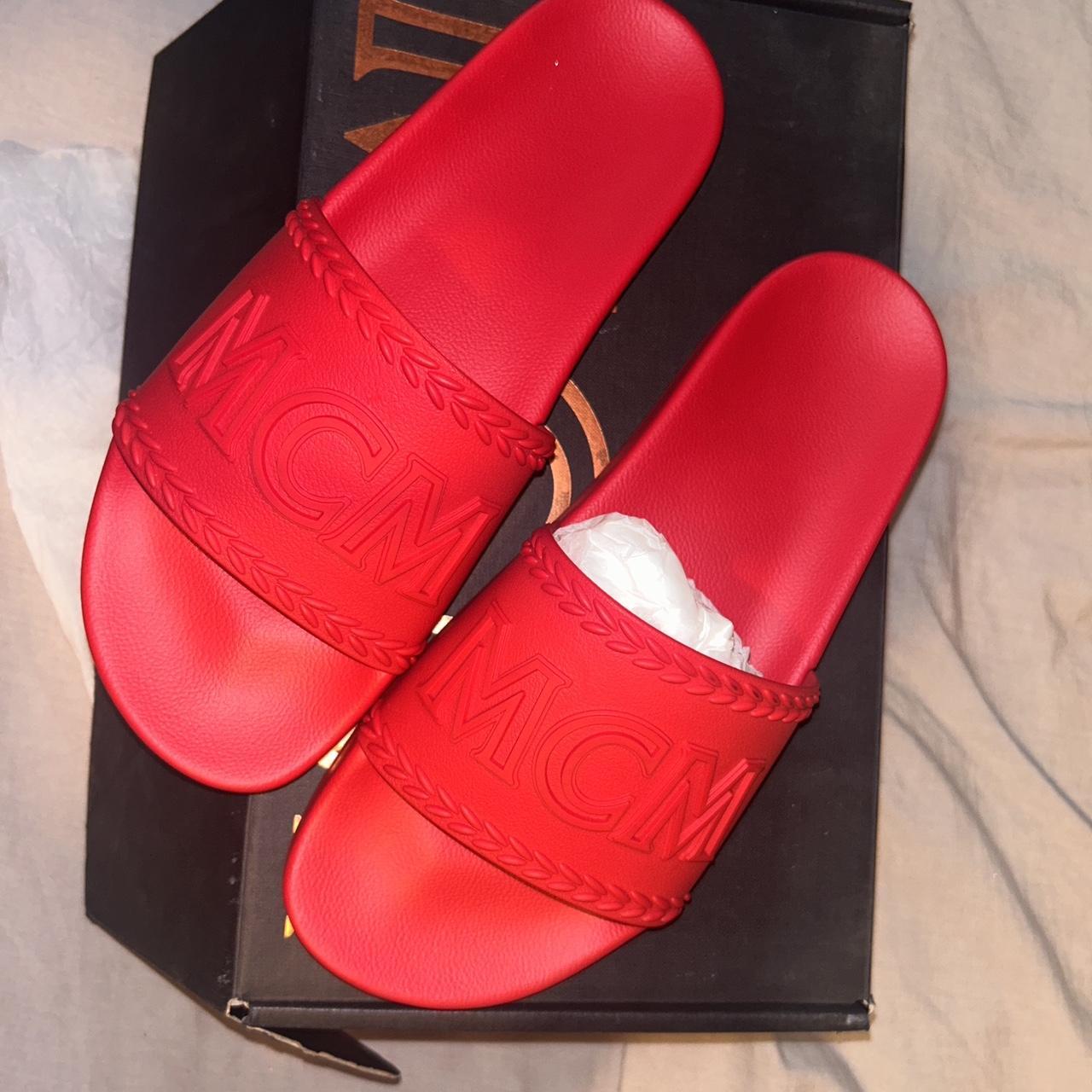 Brand new red MCM slides size 41, men's, women's Depop