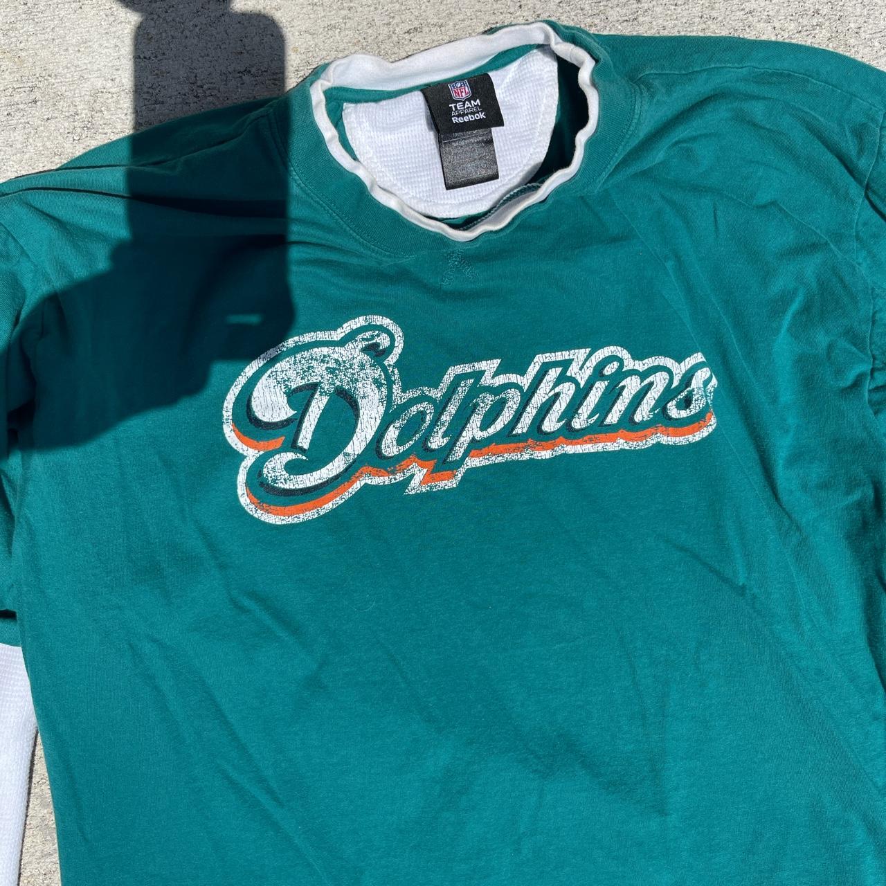 Miami Dolphins Crewneck Men's XL Reebok Vintage Blue - Depop