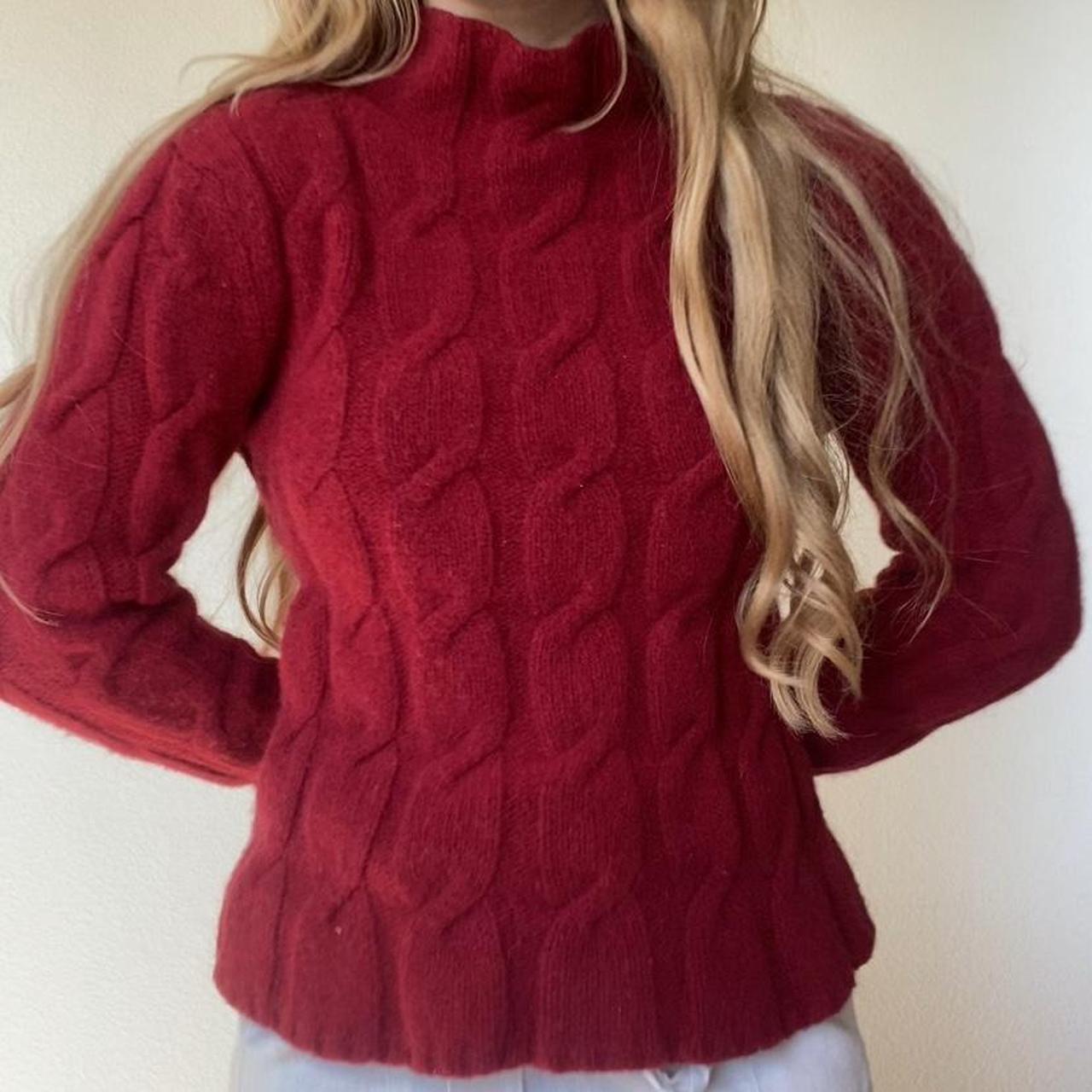 Turtleneck Red Sweater Size. Depop