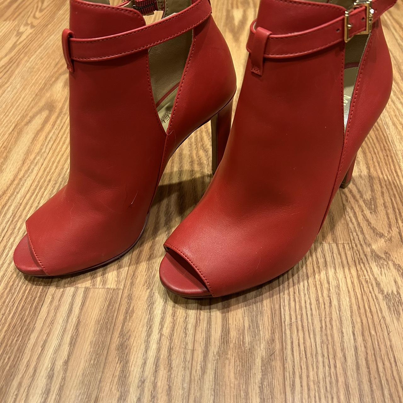 Red ankle boots with buckle detail This Michael. Depop