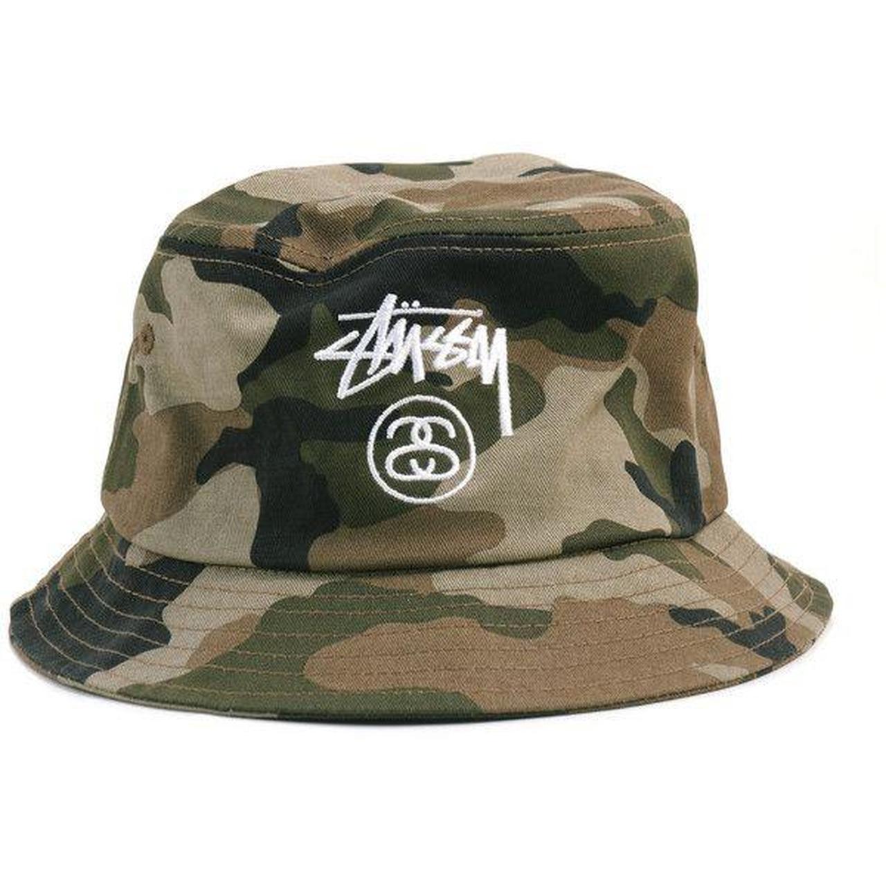 stussy camo bucket hat 100 cotton and size s m. Depop