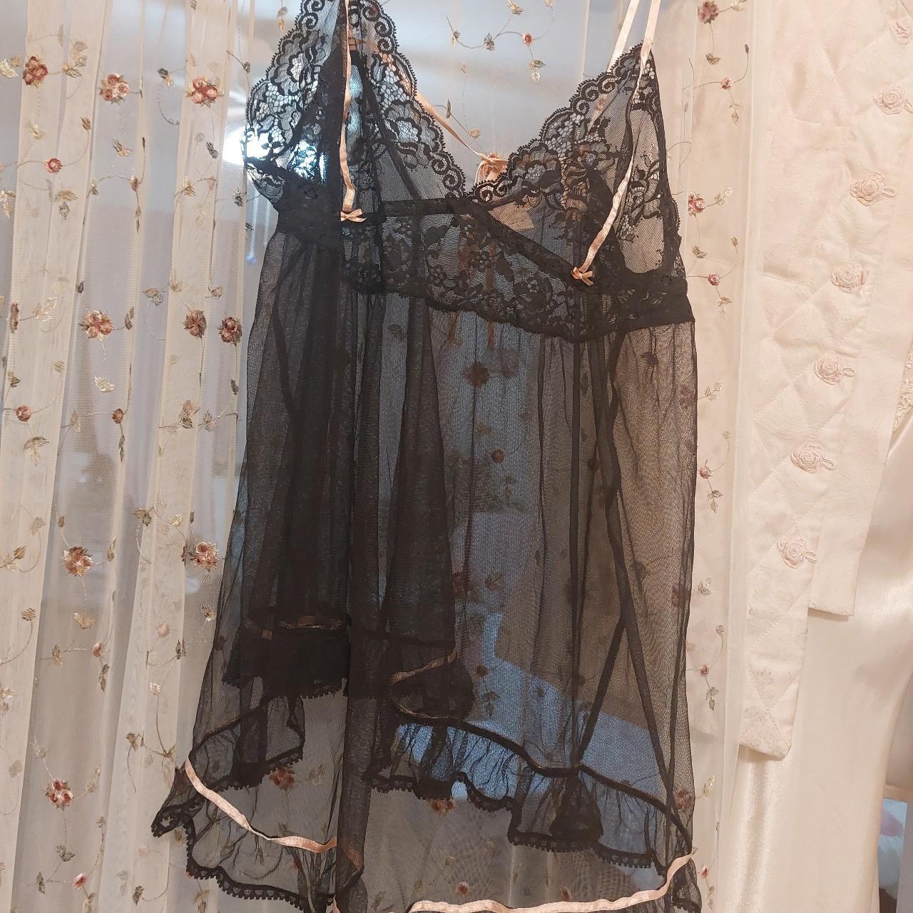 Victoria's Secret baby doll negligee, sheer black... - Depop