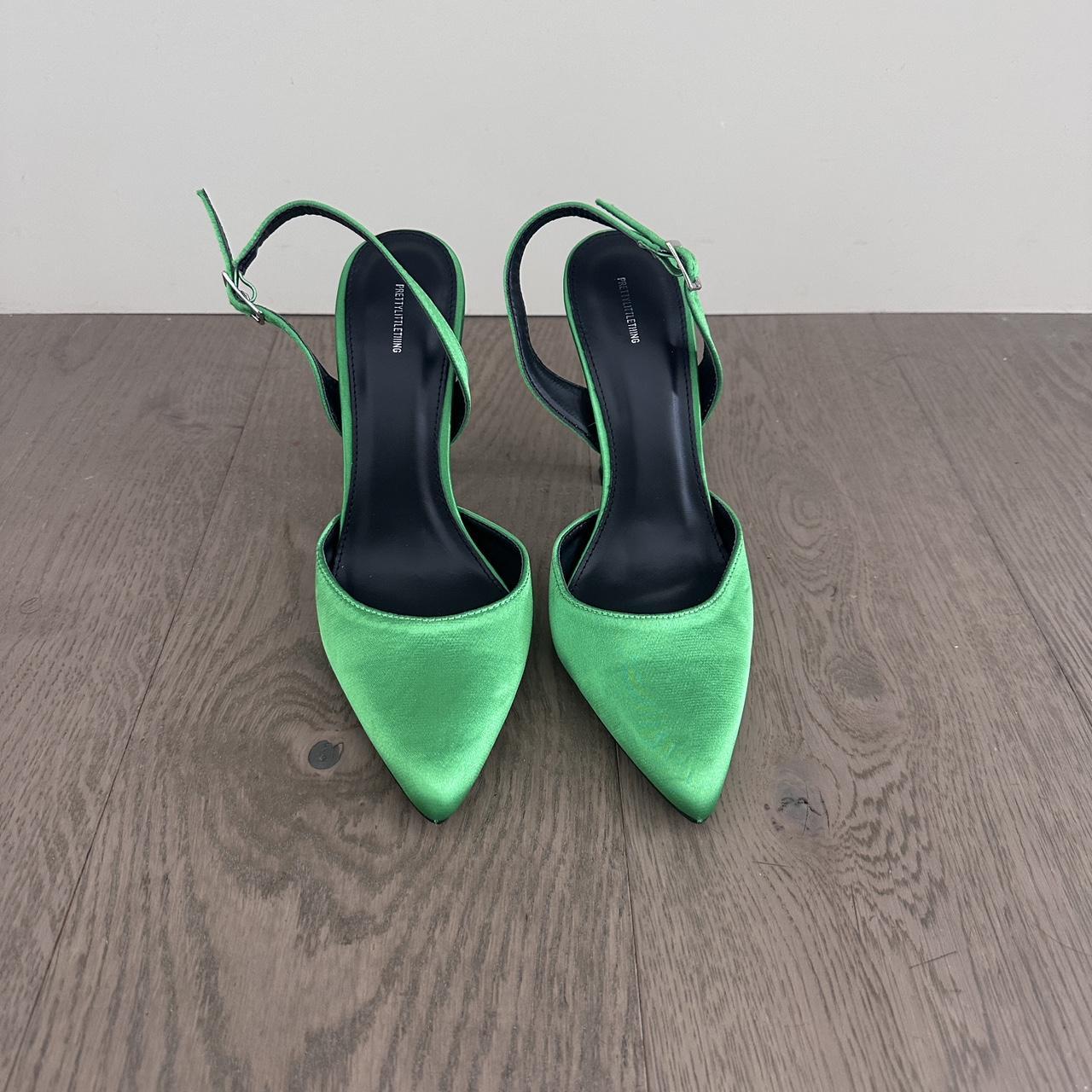 PLT bright green heel sling back Very easy to walk... - Depop