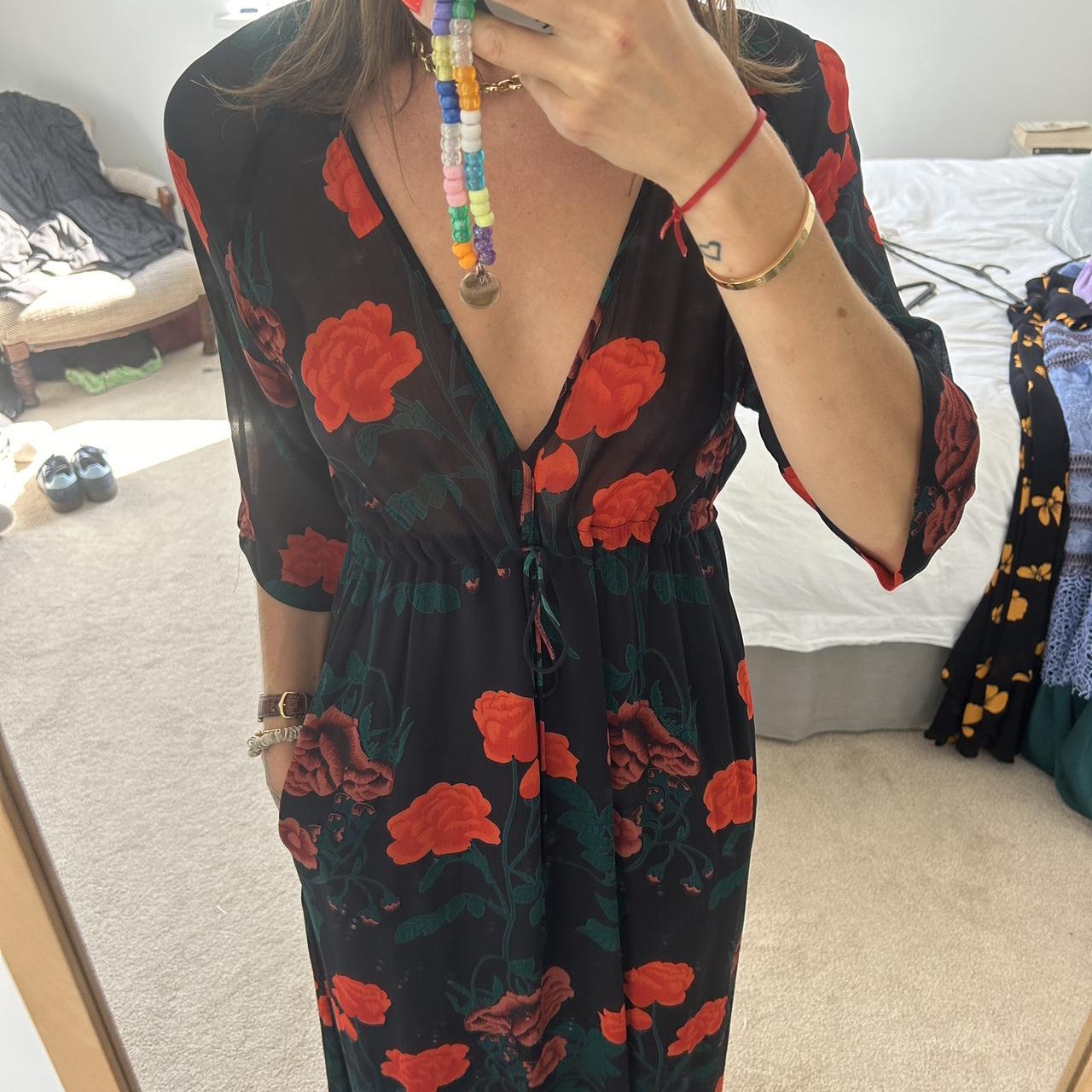 Ganni beautiful low cut black dress with Depop