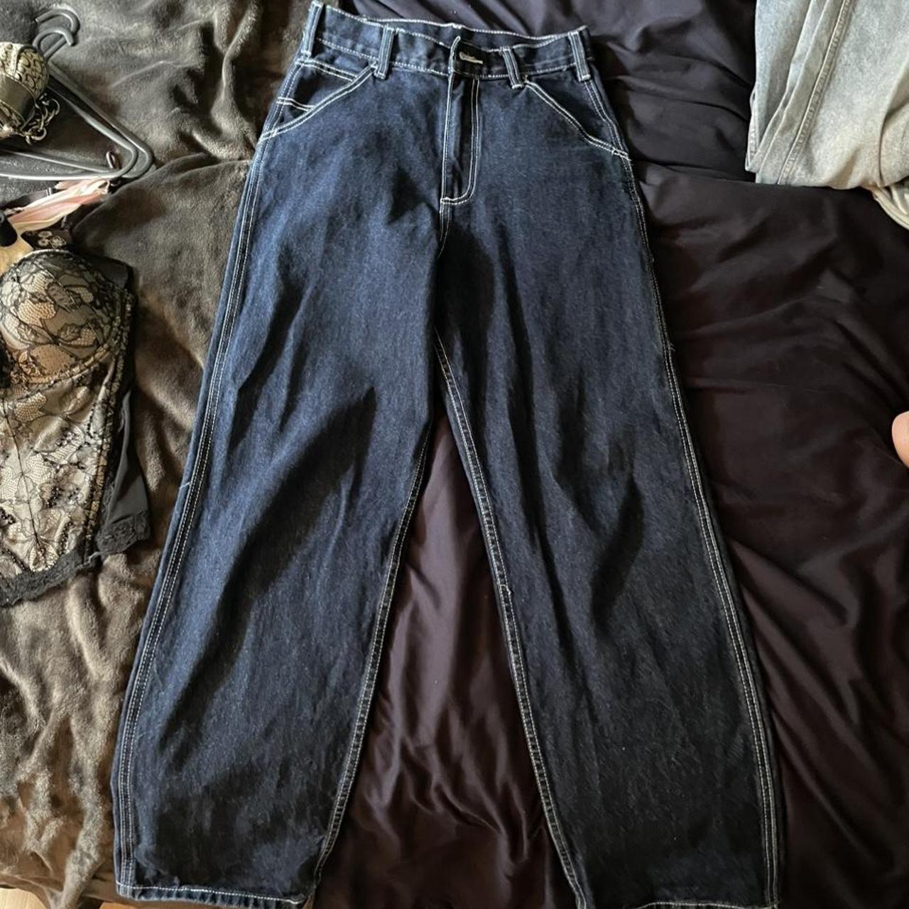 brandy melville carpenter jeans with white stitching... Depop