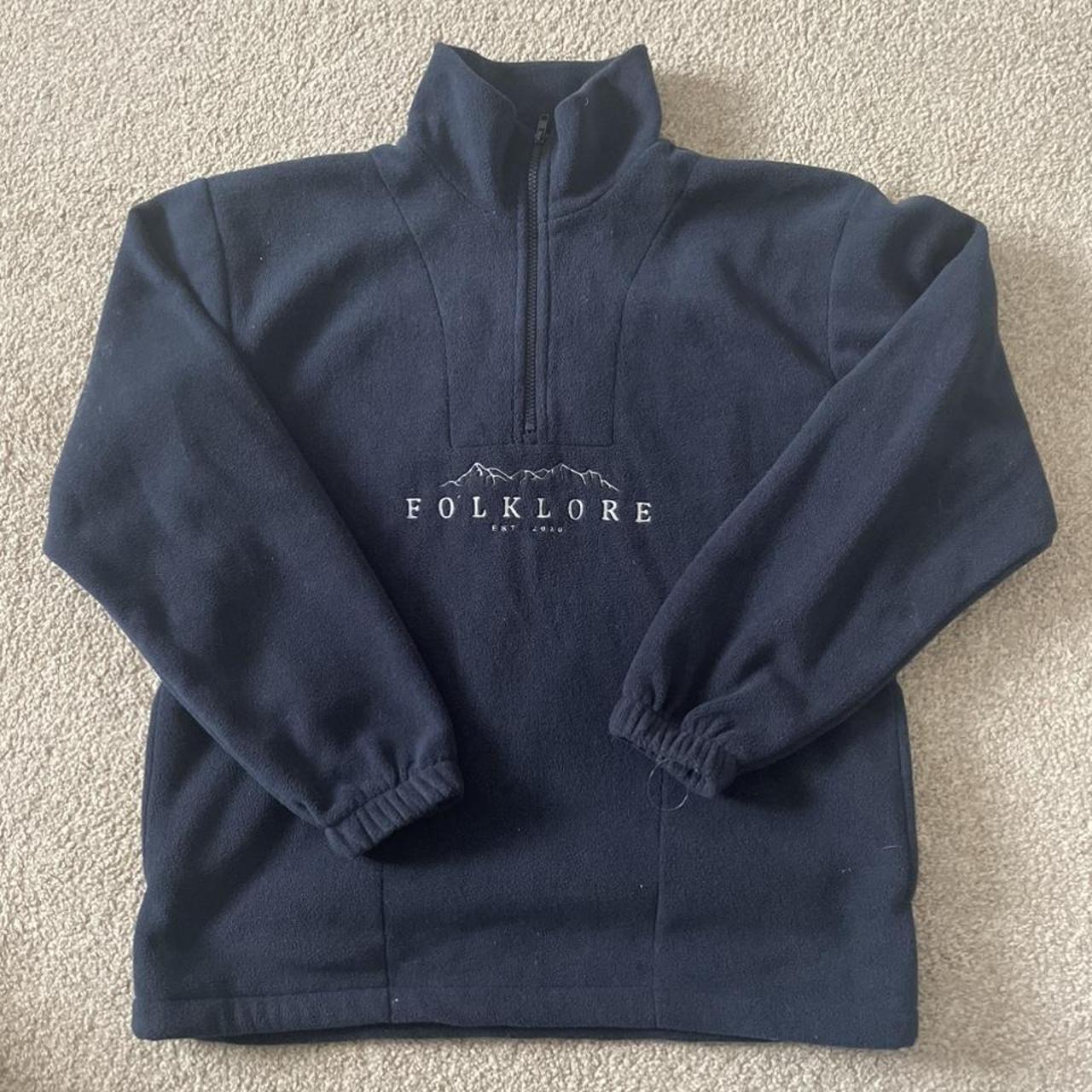 folklore embroided fleece from etsy navy taylor... - Depop