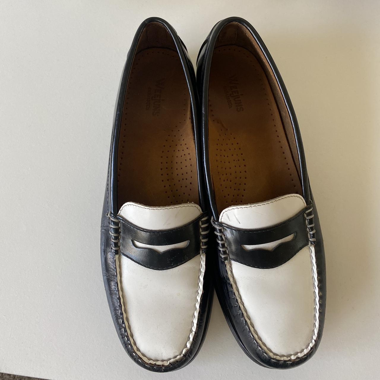 Women's Black and White Loafers | Depop