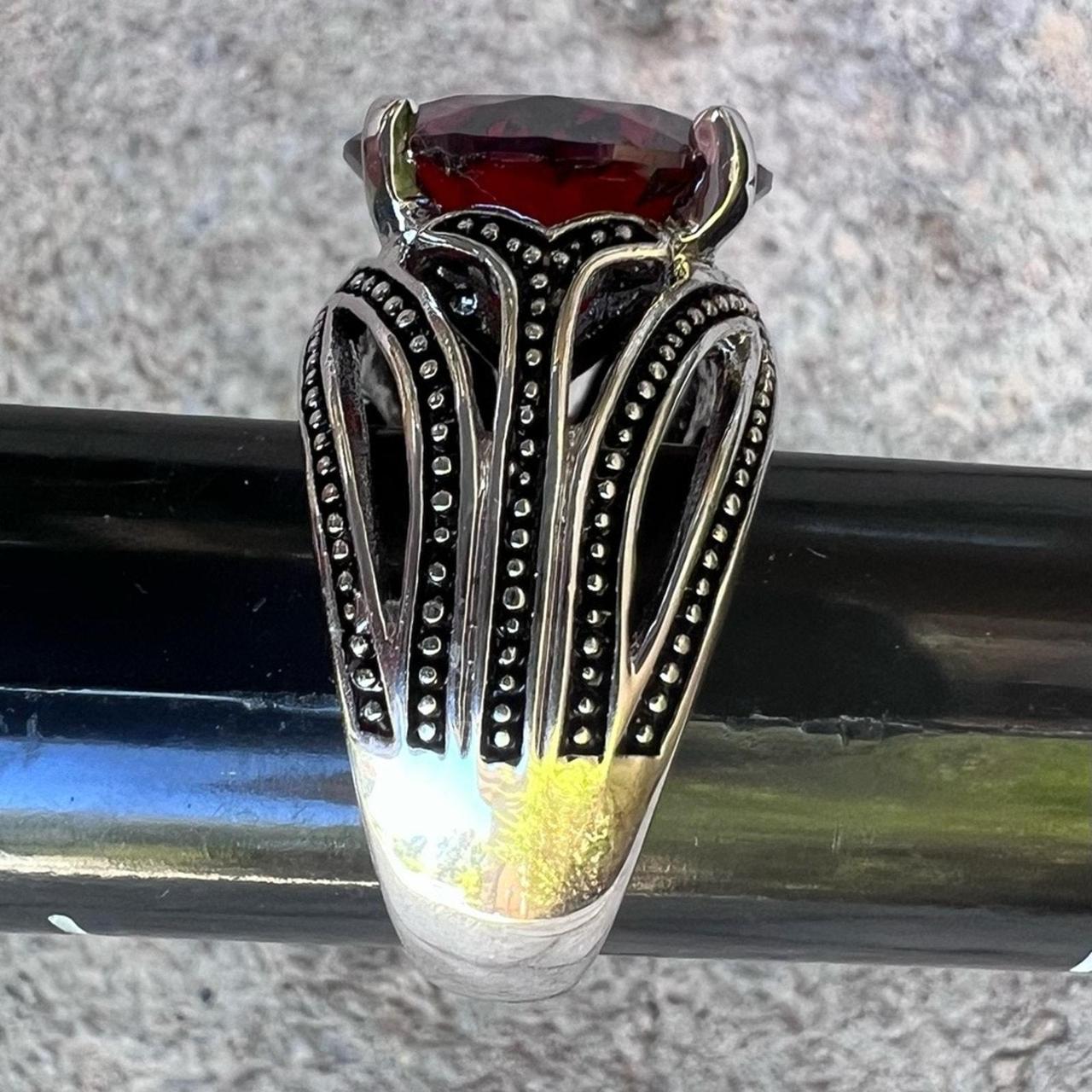 Source Unknown Women's Ring - Red/Silver – Premie… - image 3