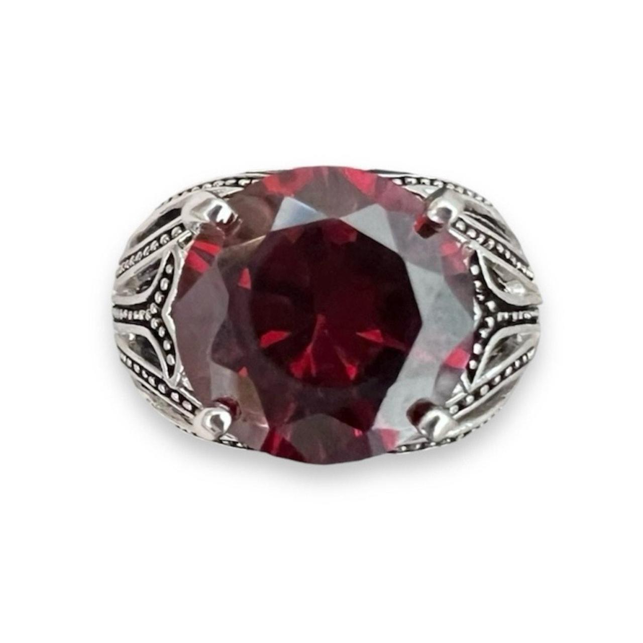 Source Unknown Women's Ring - Red/Silver – Premie… - image 1