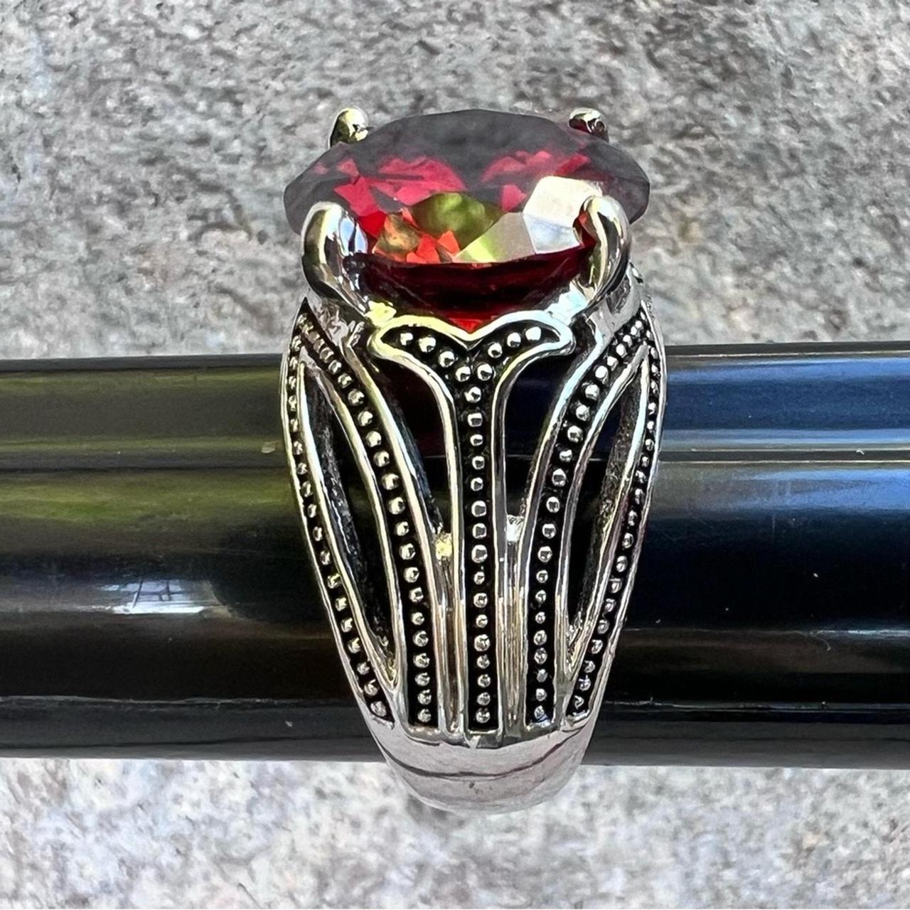 Source Unknown Women's Ring - Red/Silver – Premie… - image 2