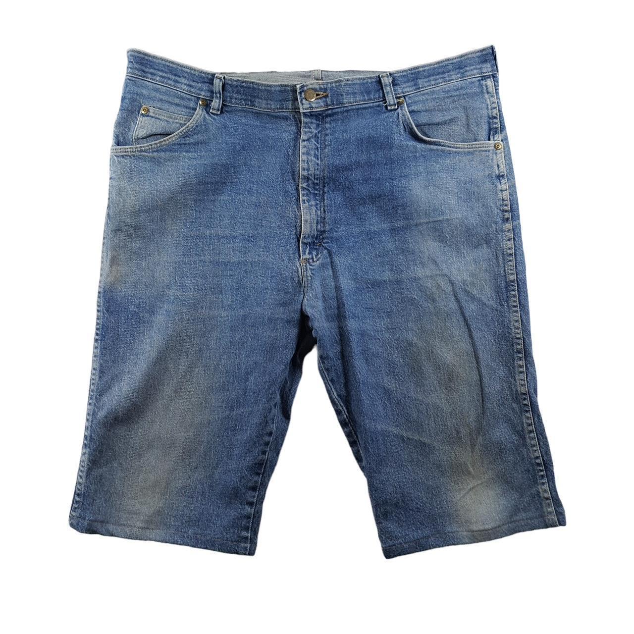 Wrangler Denim Shorts Mens 40W Blue Pockets Summer... - Depop