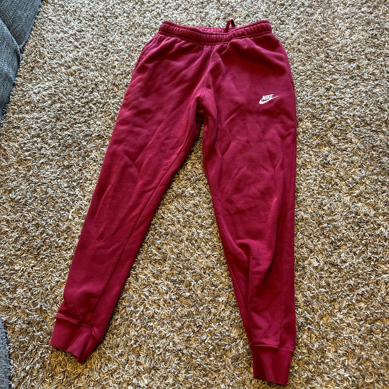 Nike Sweatpants Dark Red Size S Unisex Depop