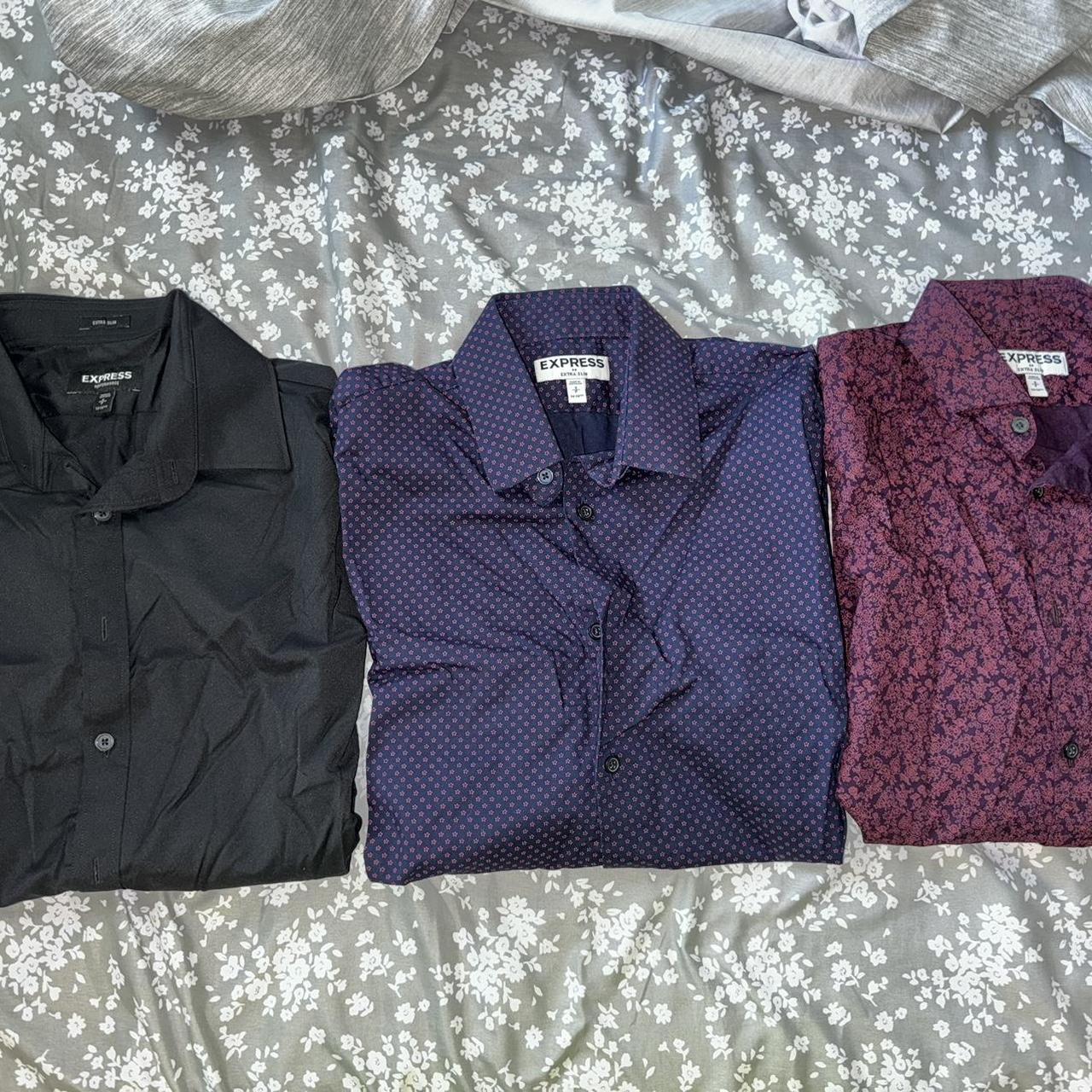 THREE Extra slim fit, small Express dress shirts.... - Depop