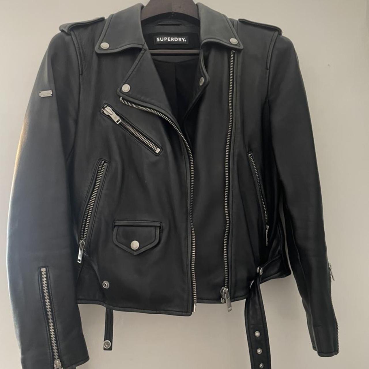 Real Leather - Heavy duty gorgeous Superdry Biker... - Depop