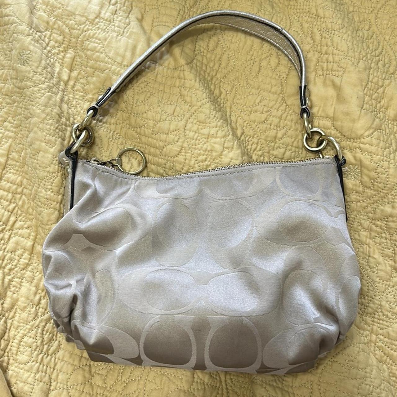 monogram coach rowan satchel purse with gold - Depop