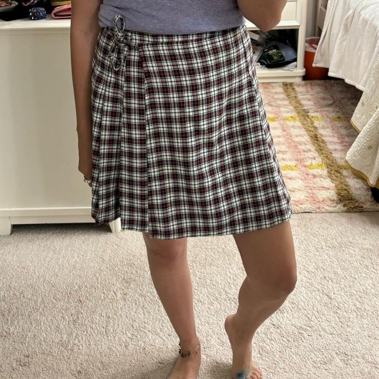 Express checkered skirt best sale