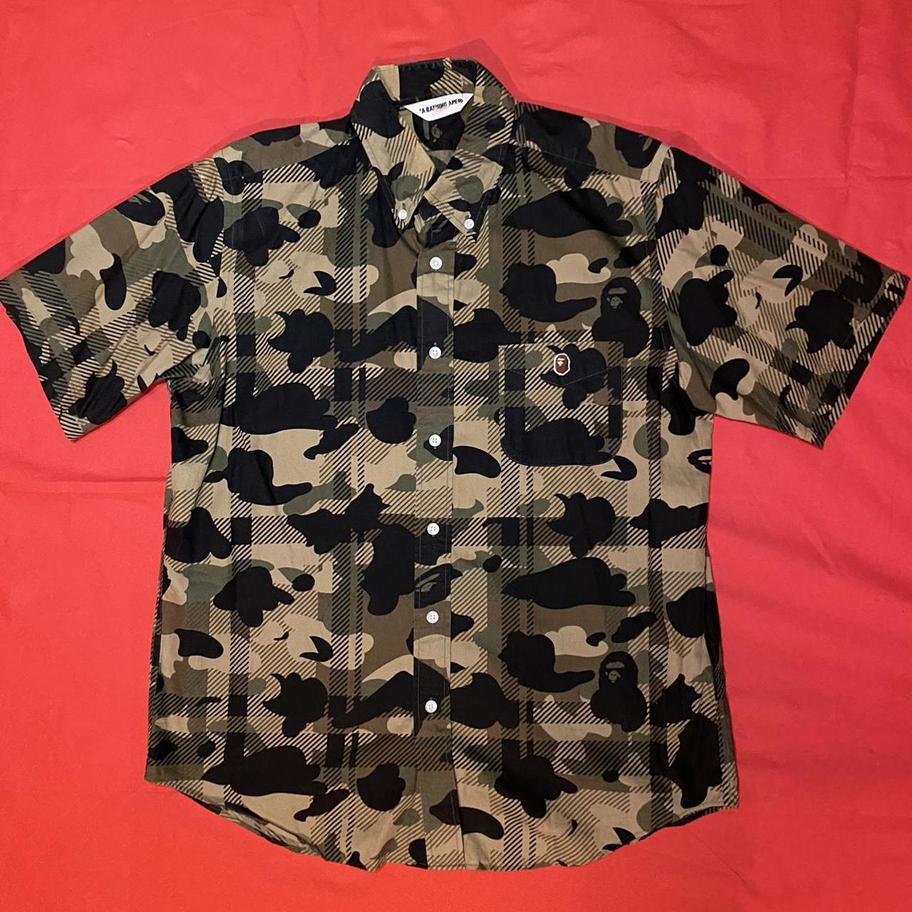 BAPE Men's Khaki and Green Shirt | Depop