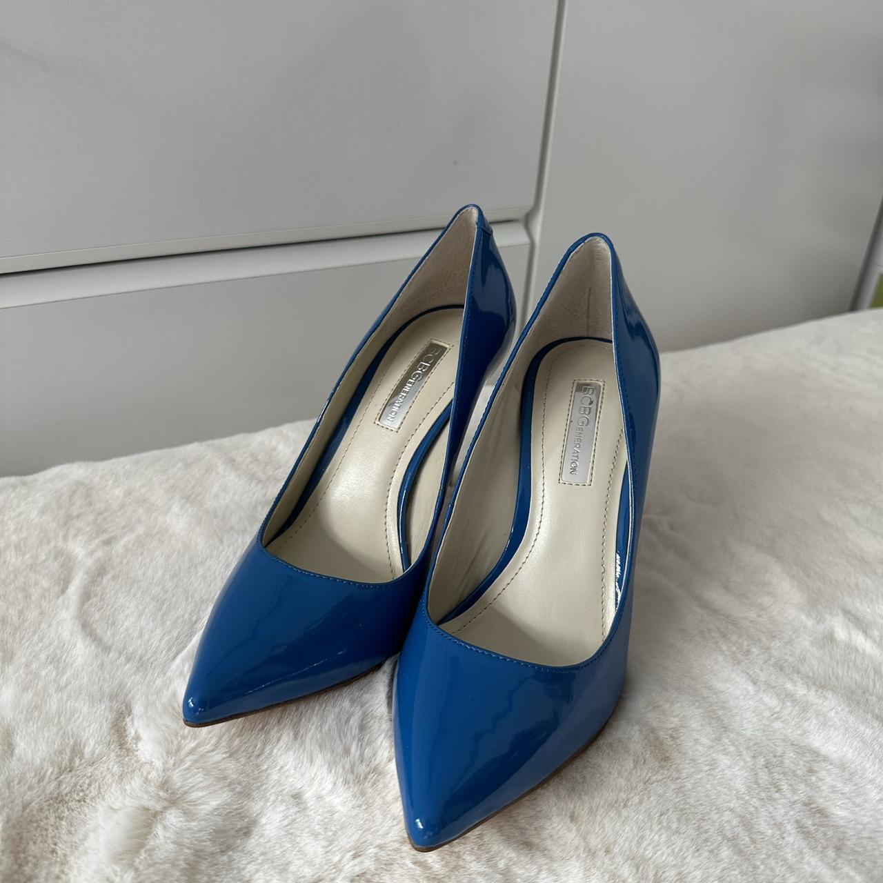 BCBG Blue Patent Heels Size 5.5. Brand new shoes. Depop