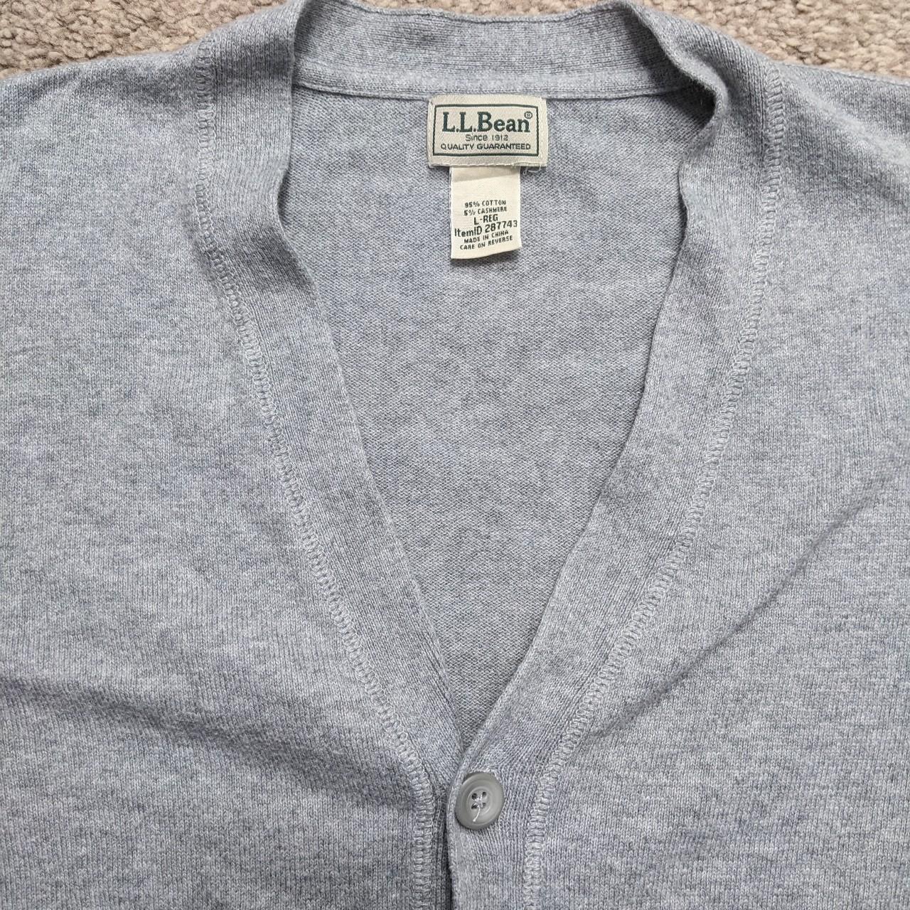 L.L.Bean Men's Grey Cardigan Depop