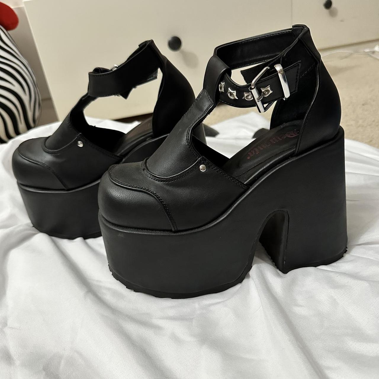 Demonia Women's Black Sandals | Depop