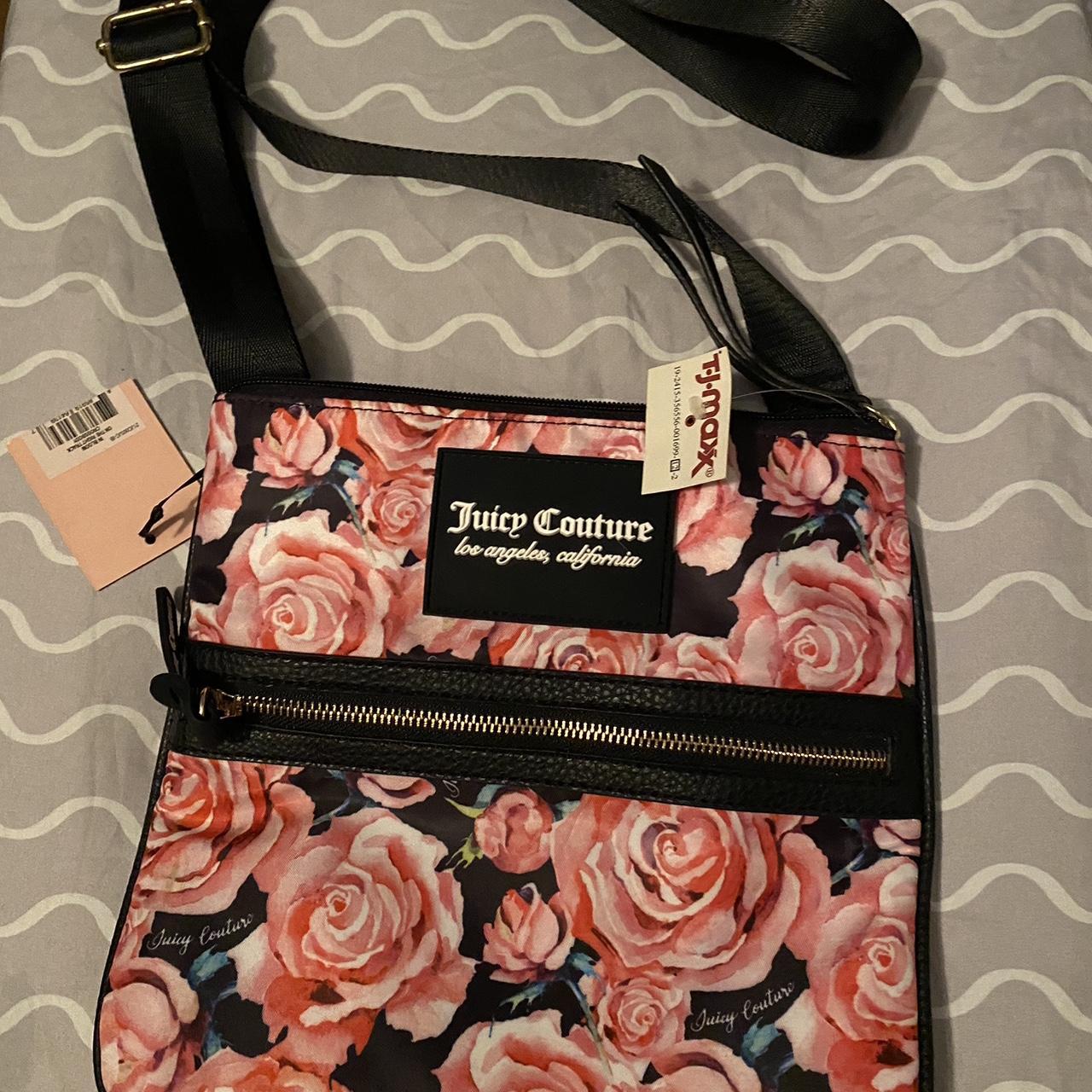 Juicy Couture black multi purchases rose wristlet