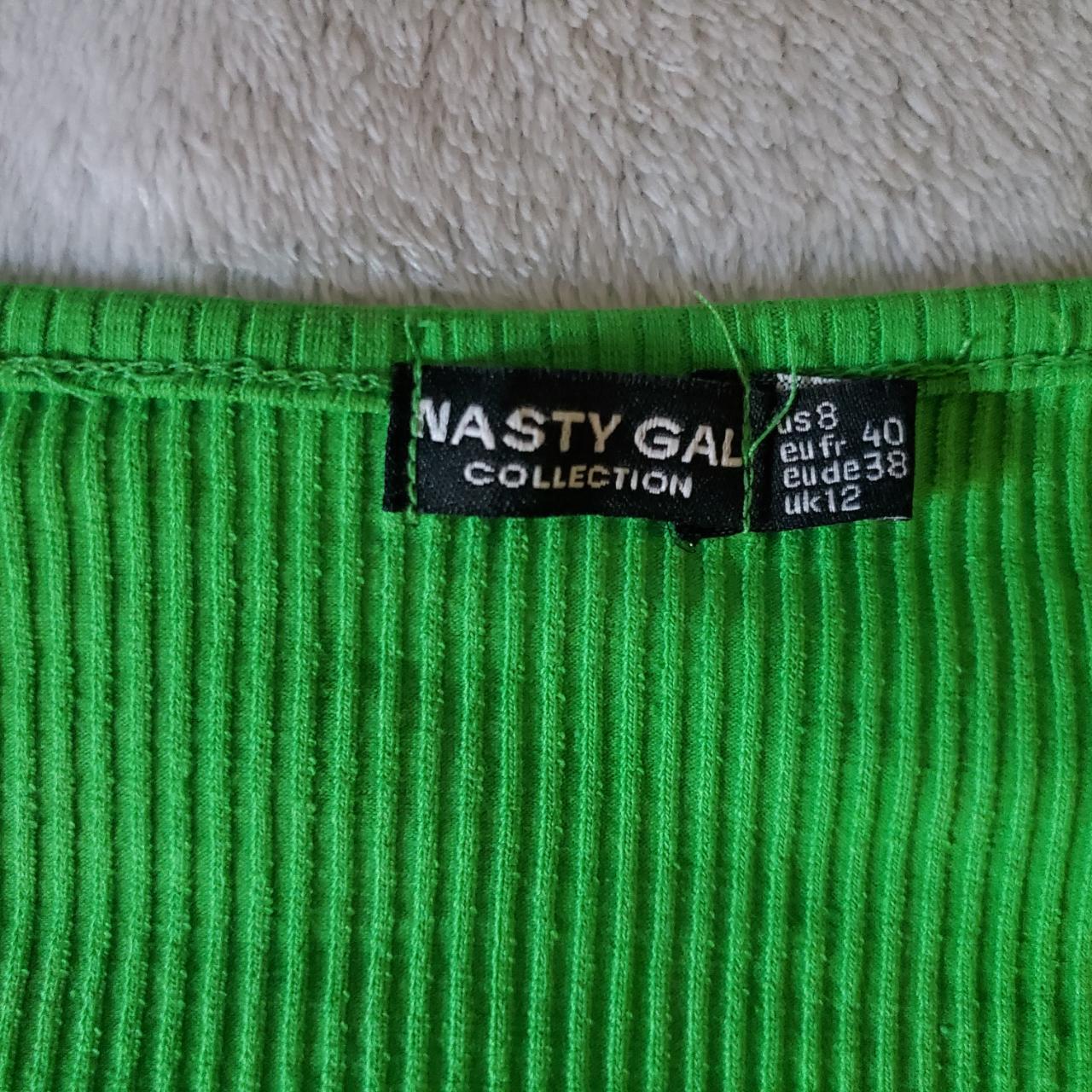 Nasty Gal Recycled Ribbed Notch Front Top Size US... - Depop