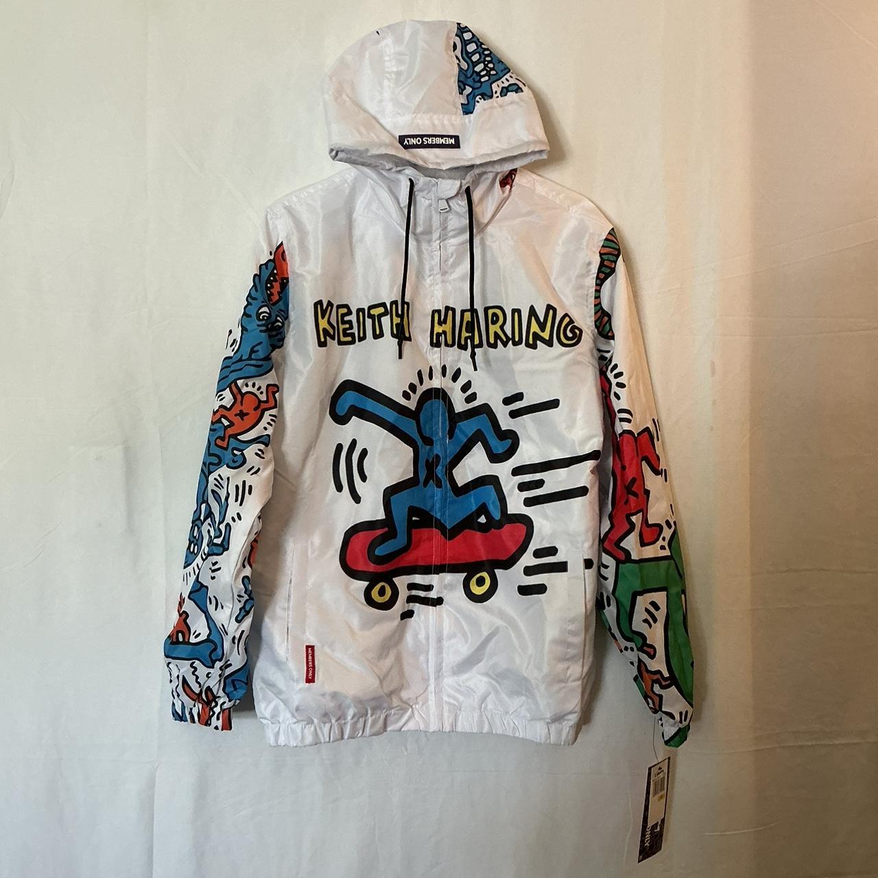 KEITH HARING X outlet MEMBERS ONLY WINDBREAKER JACKET - WHITE