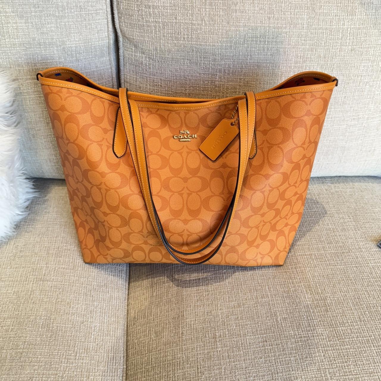 Coach City Tote Orange Reversible Great almost new. Depop