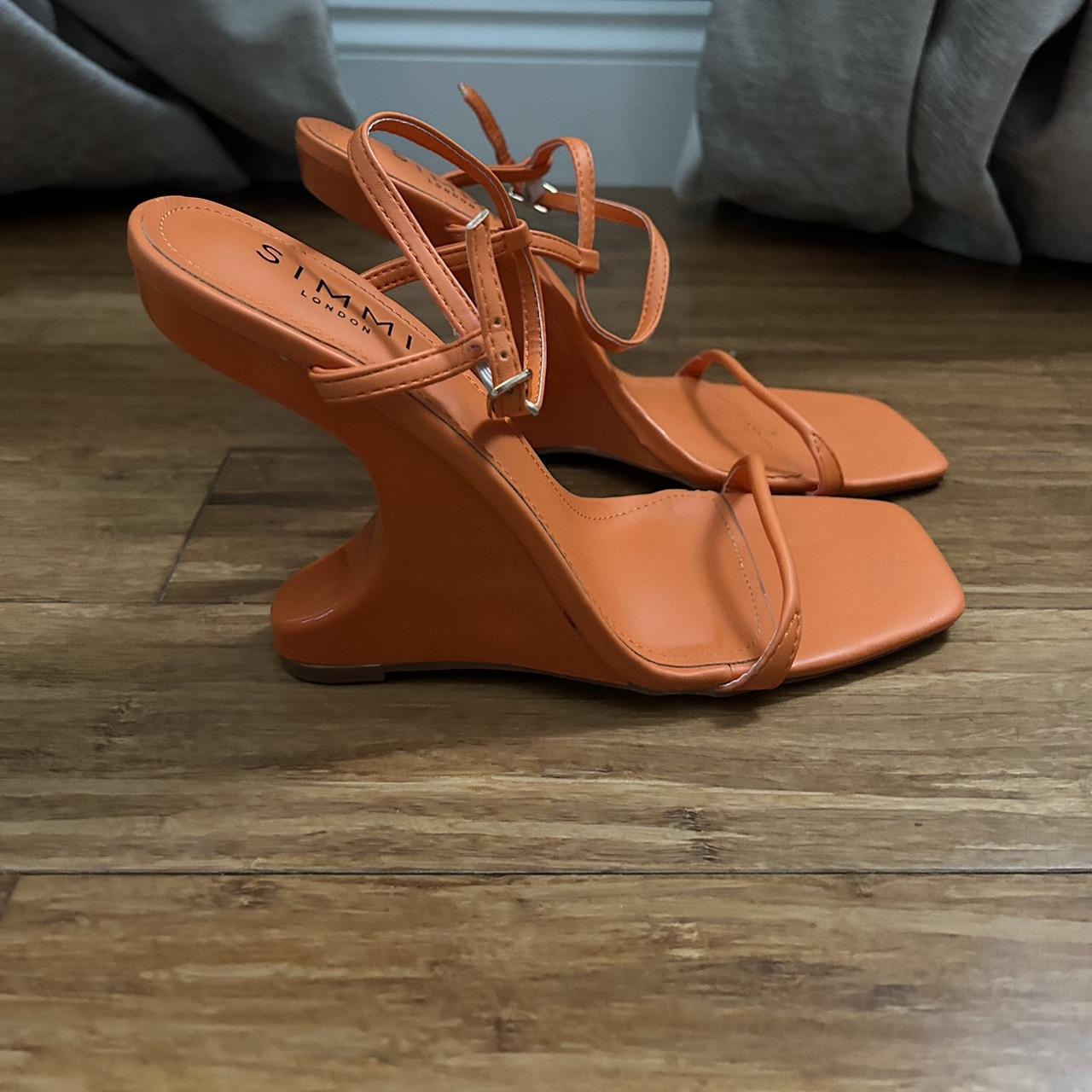 Slingback Heels Simmi Orange Heels Simmi London Shoes Strappy