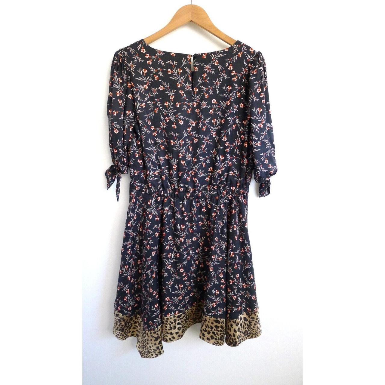 Rebecca Taylor Lia floral short sleeve silk hot twill dress