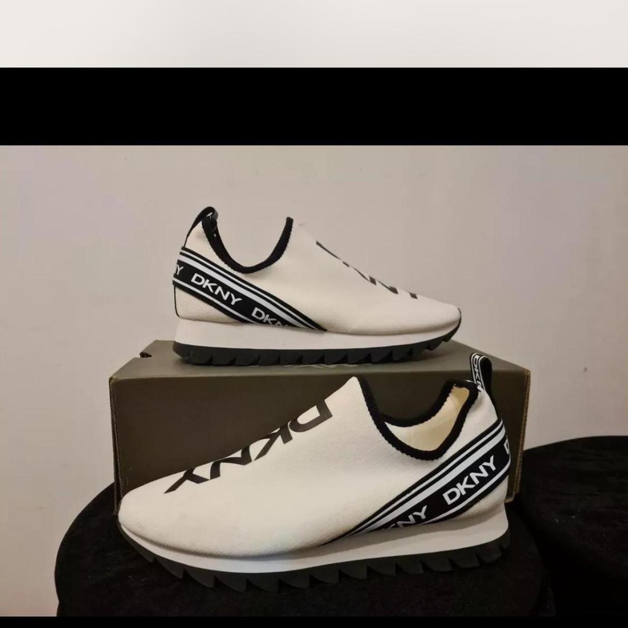 dkny white slip on trainers