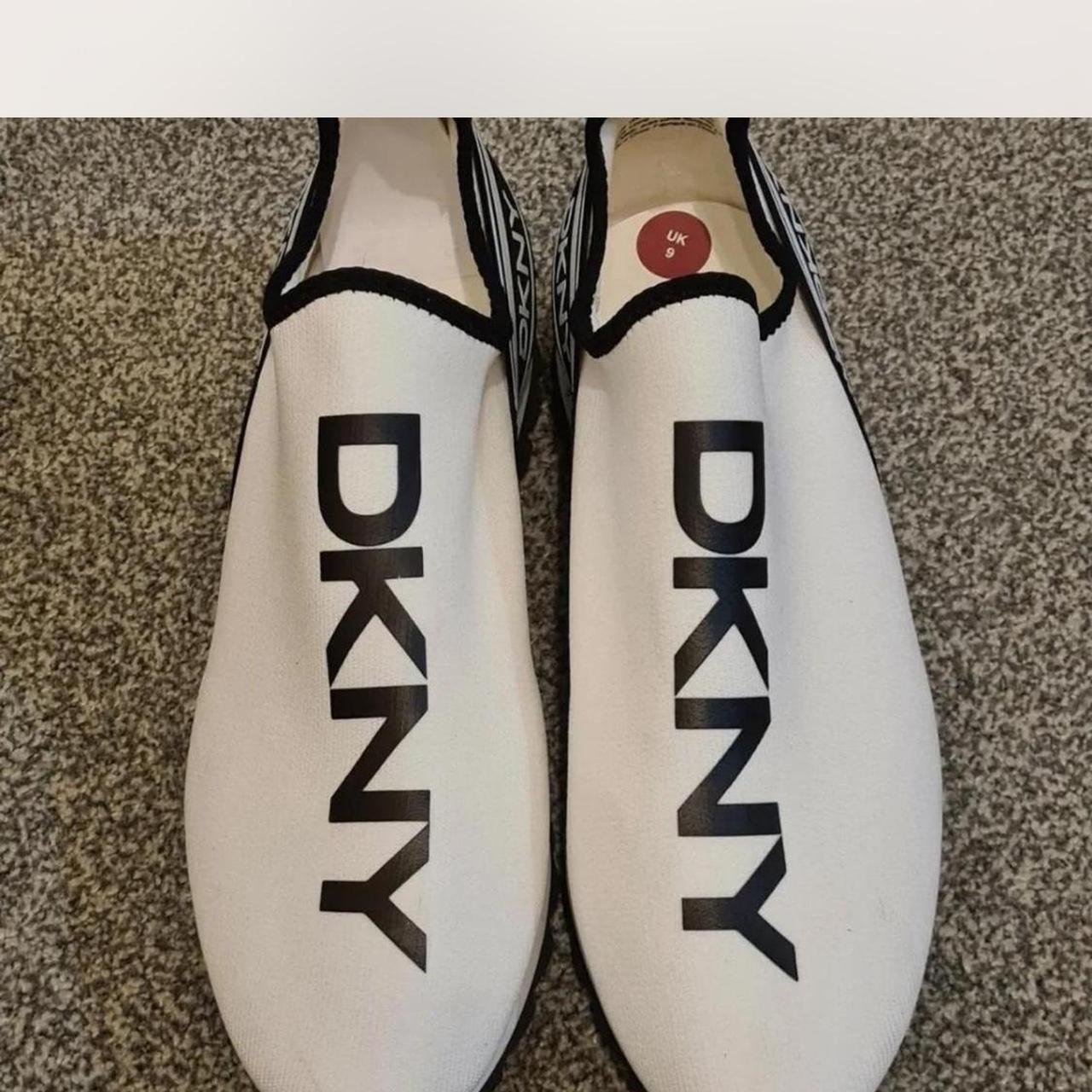 dkny slip on trainers white