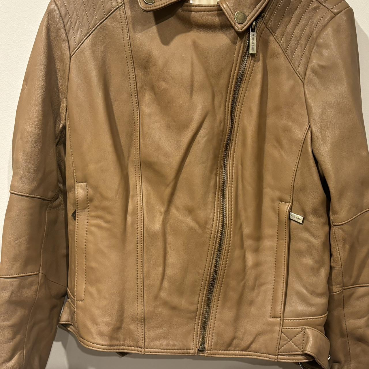 Genuine Michael Kors tan leather jacket. Depop