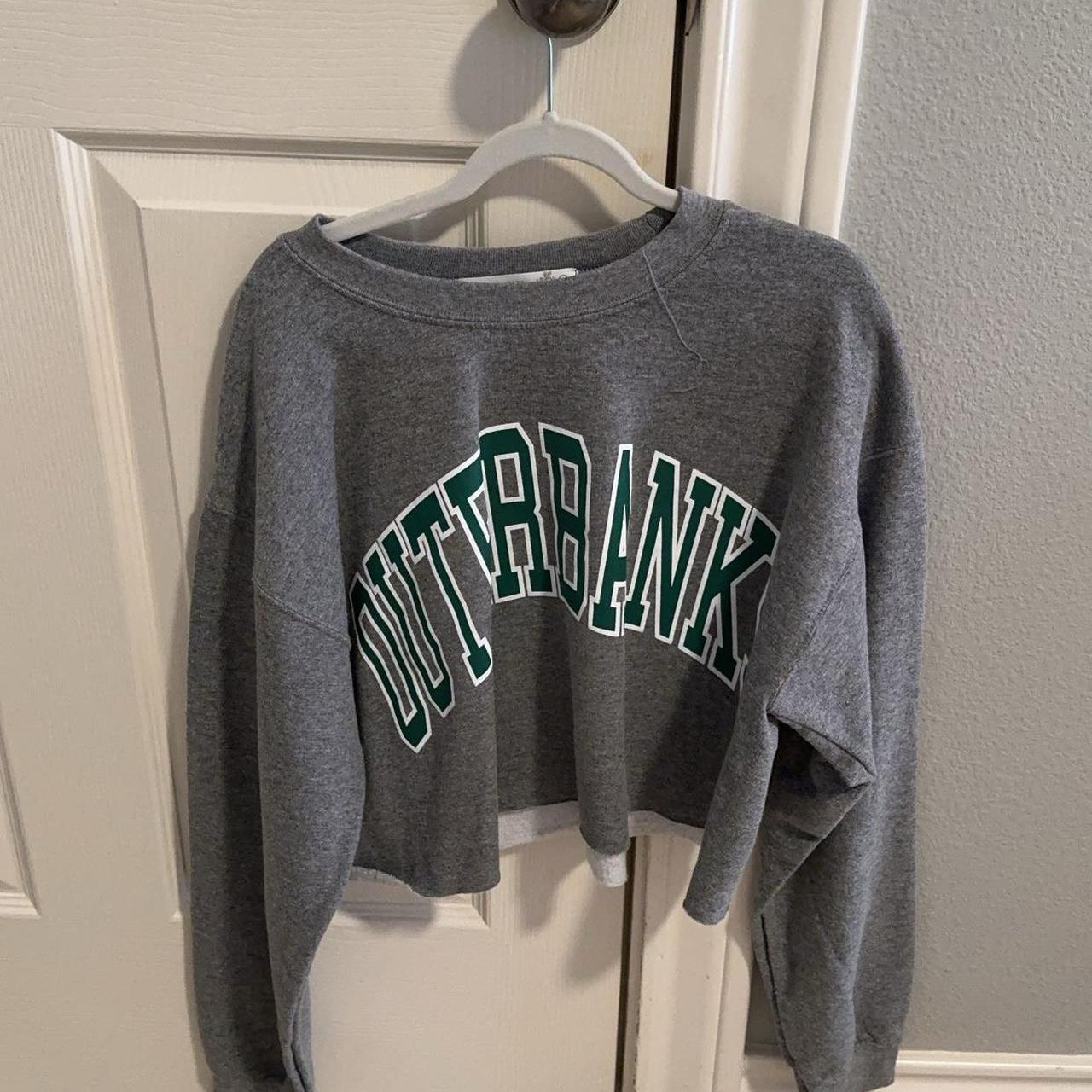 outer banks” grey cropped crew neck Depop
