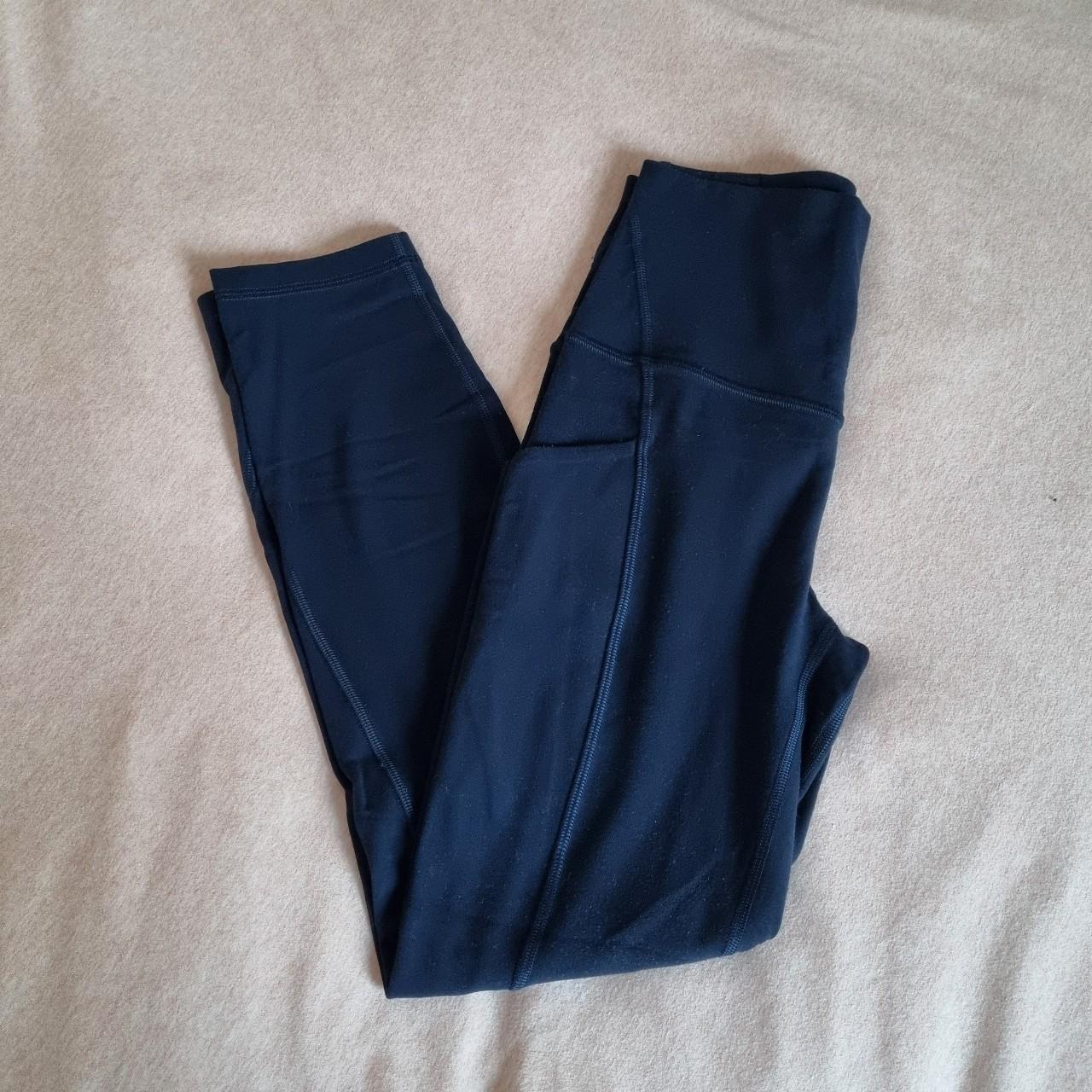 lululemon navy blue cropped align leggings super - Depop