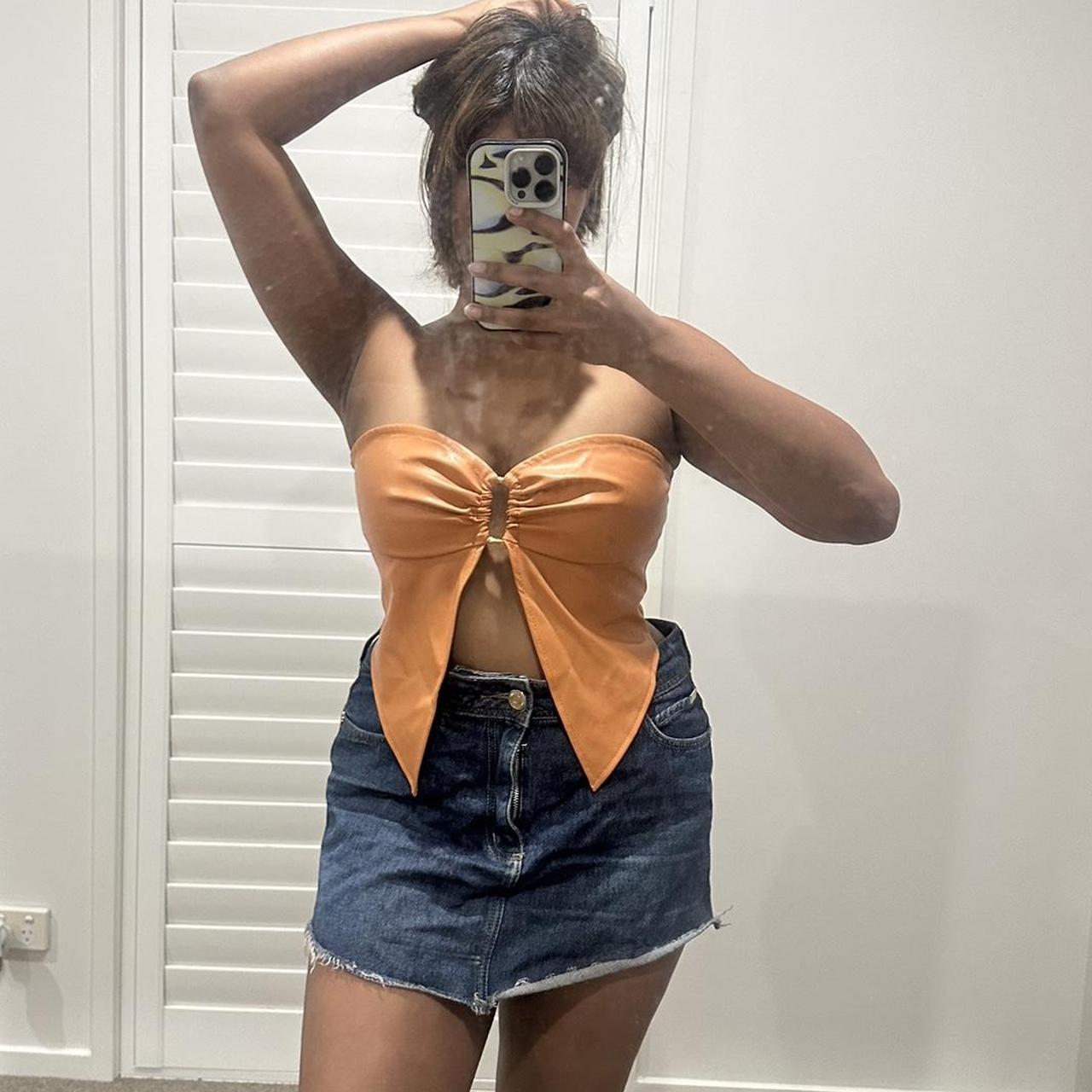 Orange zip up top online