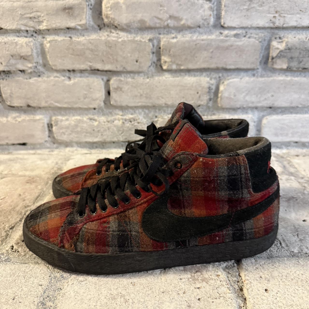 nike blazer red plaid