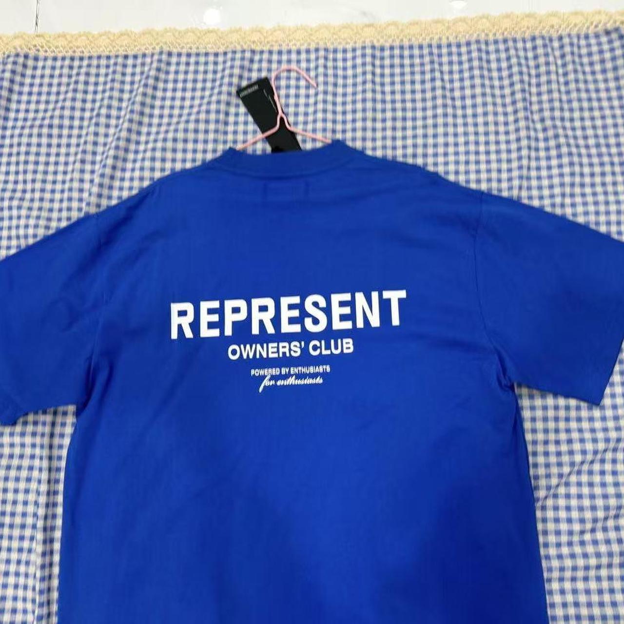 Represent Owners Club blue and white tshirt Depop