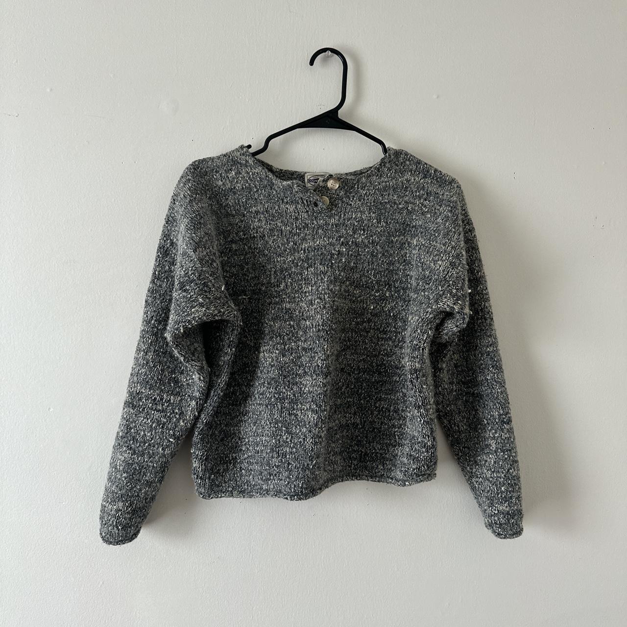 vintage sweater with cute buttons. has a cropped... - Depop