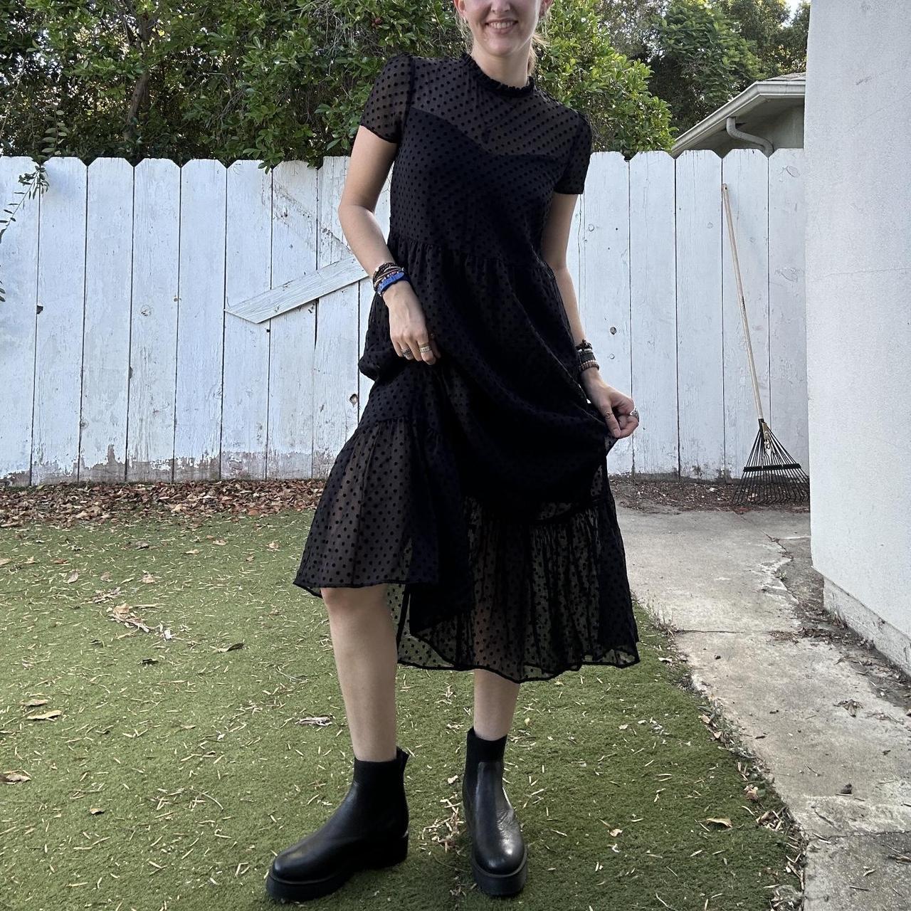 Gorgeousss black midi dress with a mock neck, slip,... - Depop