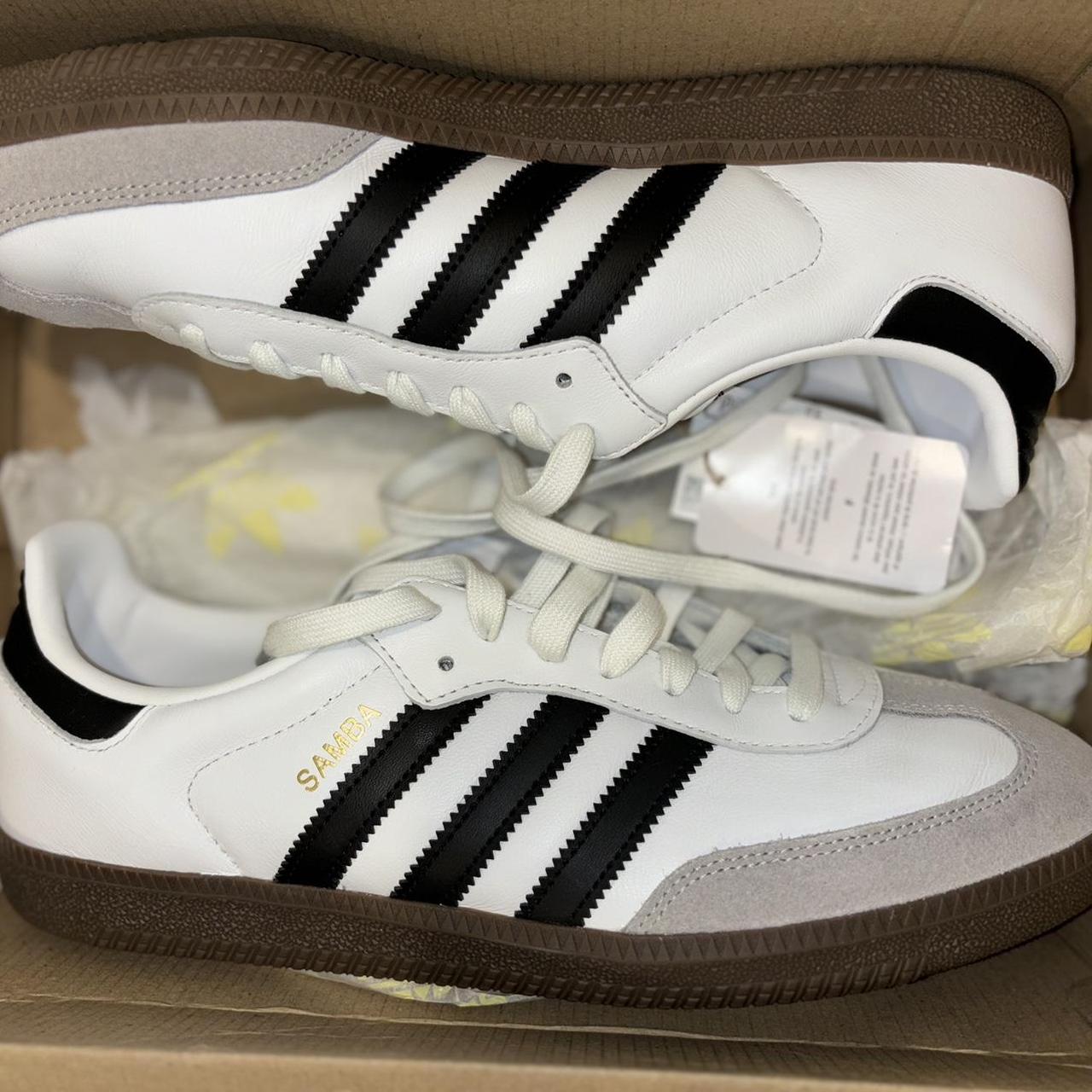 Adidas Samba OG white and black trainers - Depop