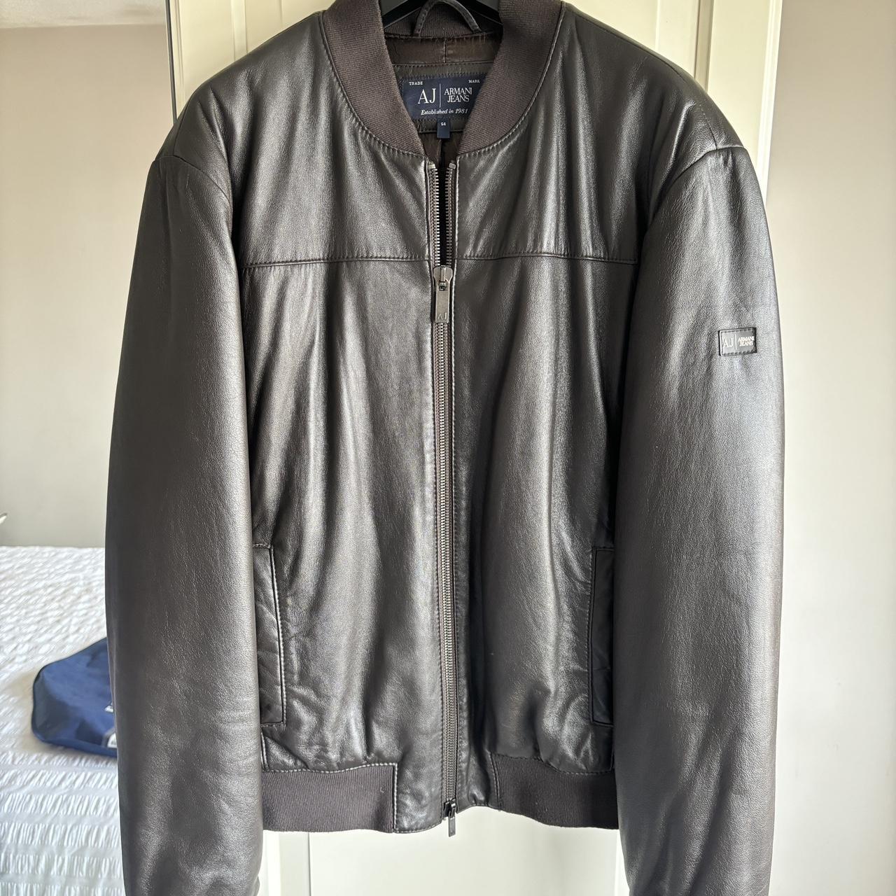 Almost brand new Armani Jeans Leather Jacket. | Depop Almost brand new Armani Jeans Leather Jacket. | Depop
