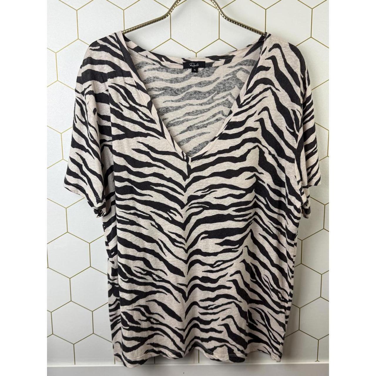 Rails Women's Top - Cream/Black - XL – Rails Zebr… - image 5