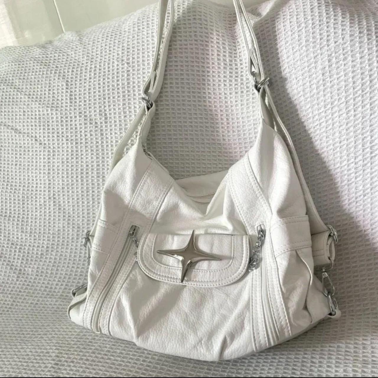Y2k large white bag handbag shoulder bag crossbody | Depop