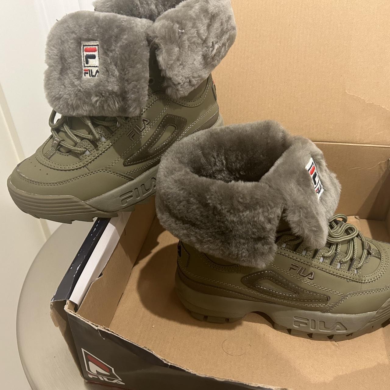 Grey fila boots hotsell