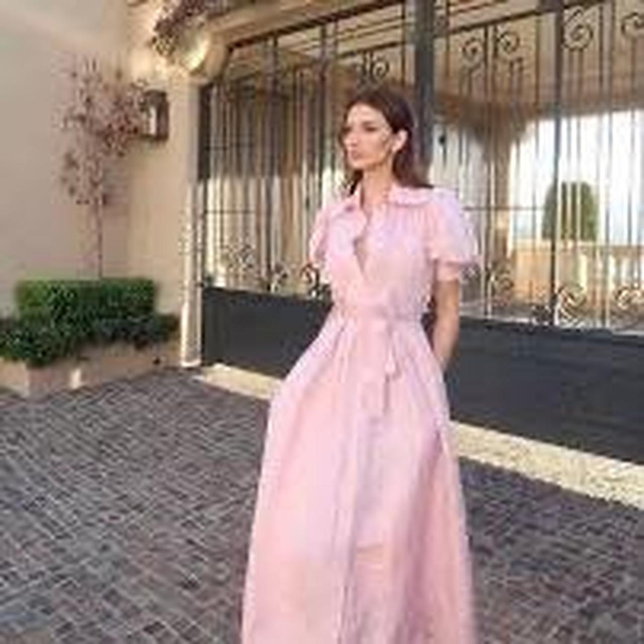 Aje Madeleine Belted Midi Dress in Dusty Pink Size | Depop