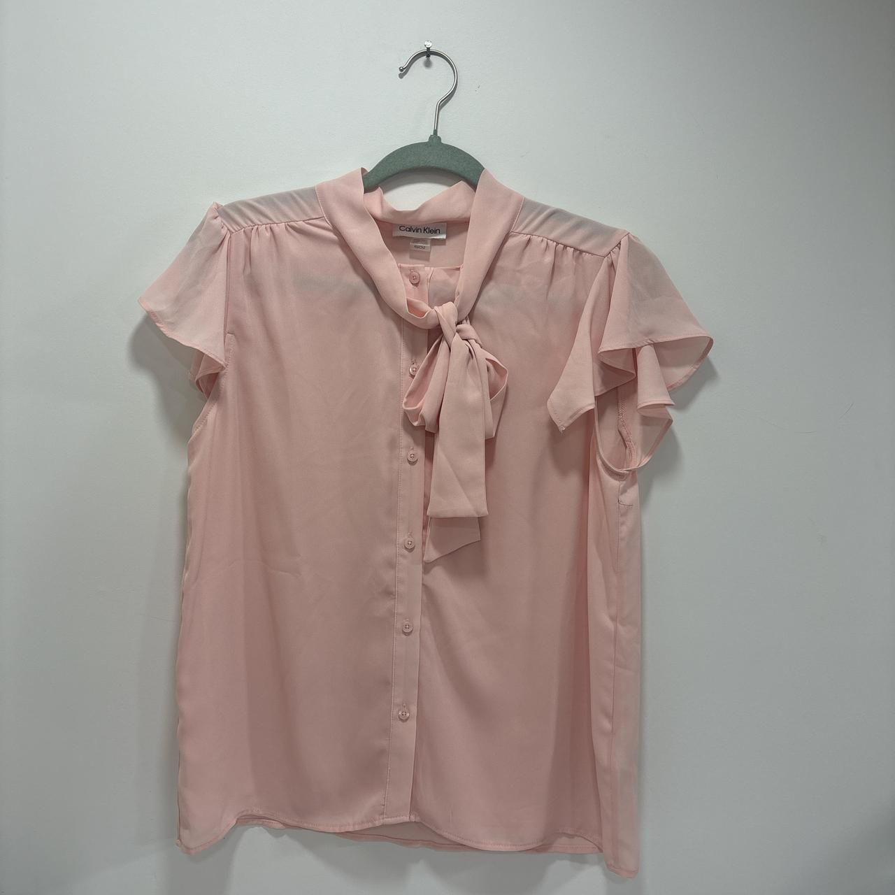 Calvin Klein sheer pink blouse size S brand