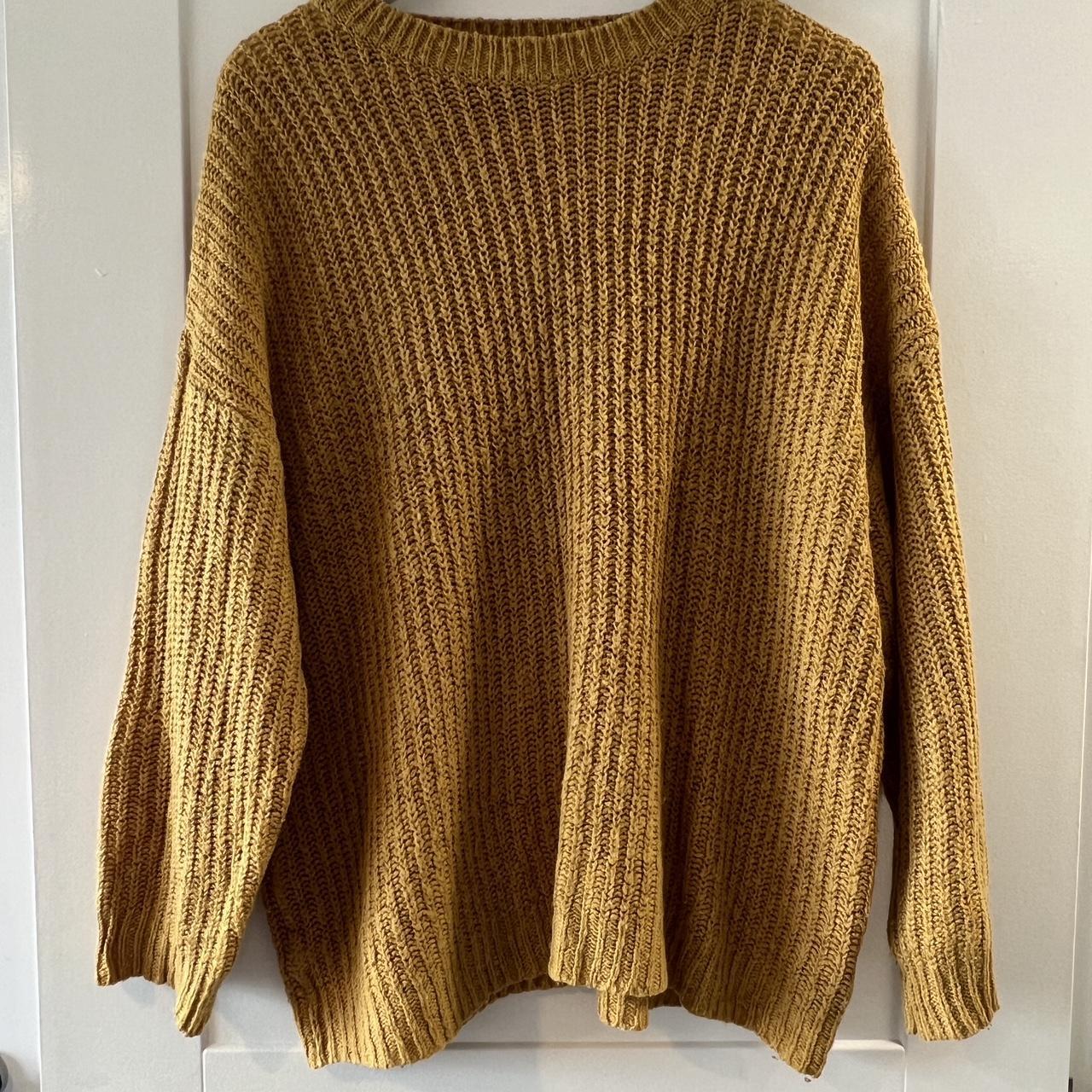 Ladies oversized mustard colour jumper Size M would. Depop